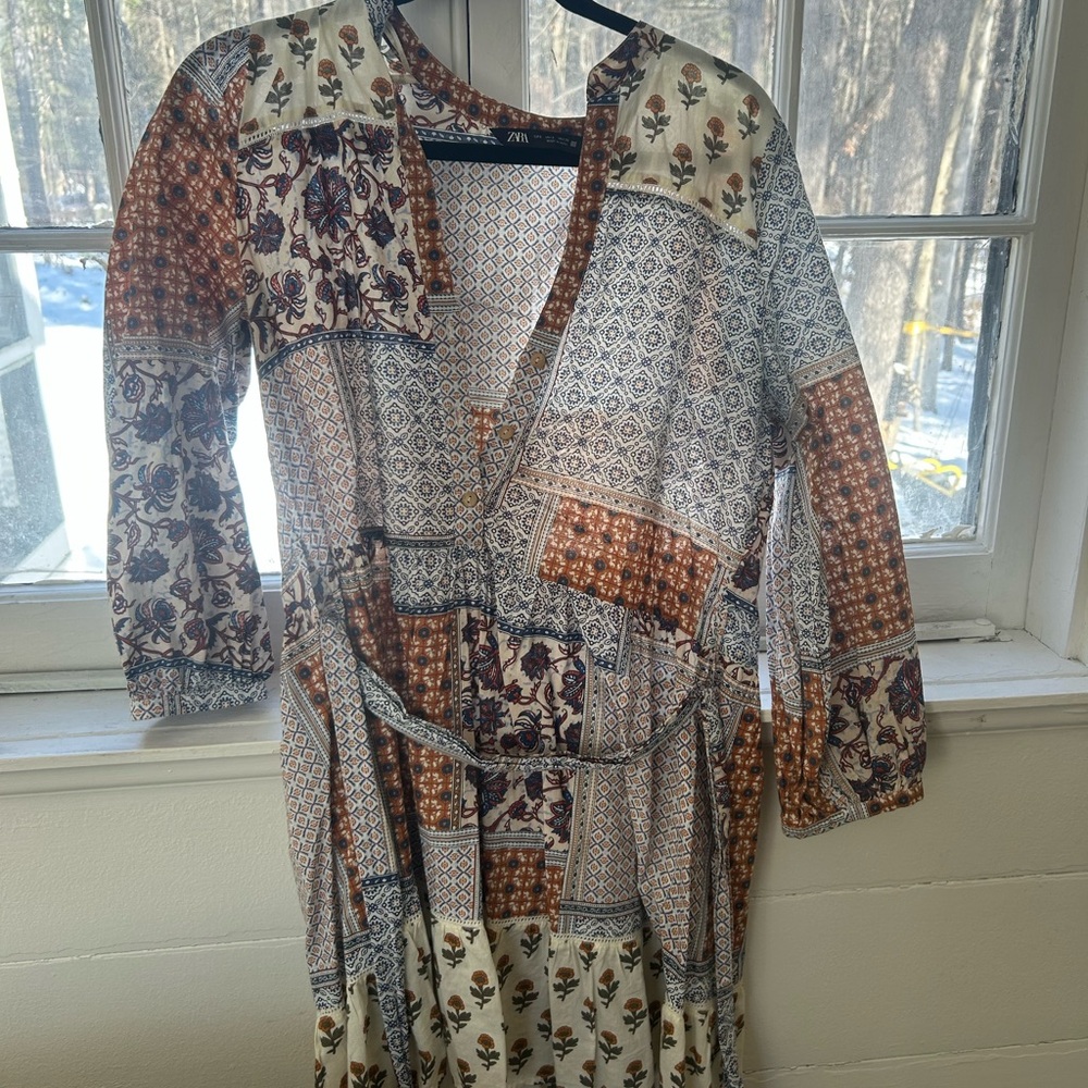 Zara Multicolor Patterned Dress